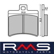 Pair of rear brake pads Aprilia Atlantic 125 125 2010 > RMS 225100310
