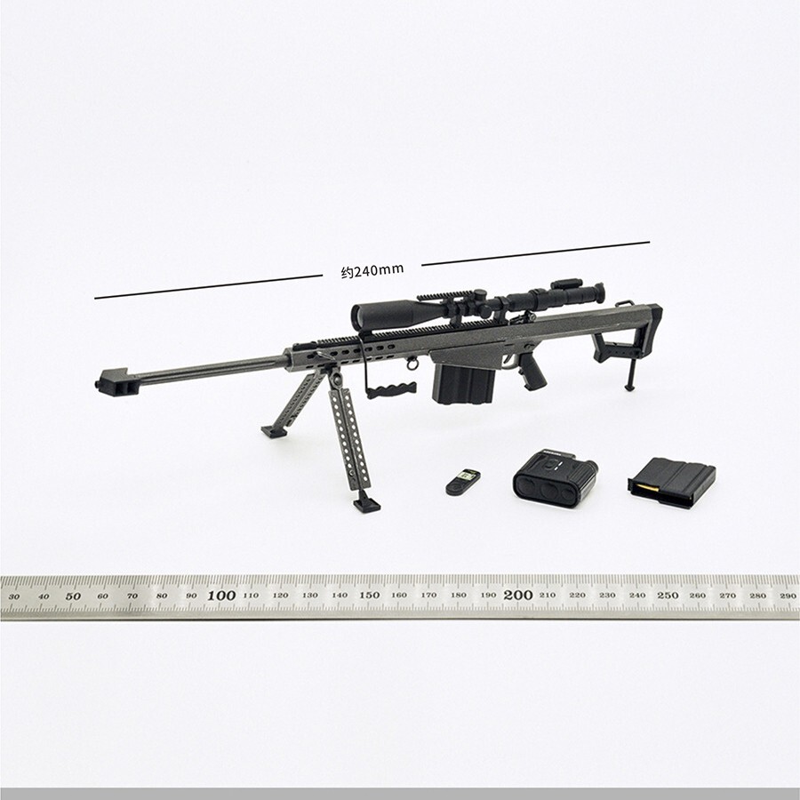 精巧1/3スケール ミニチュア模型 M82A1 ブラック 1/6 M82A1 Barrett Sniper Rifle Gun for 12