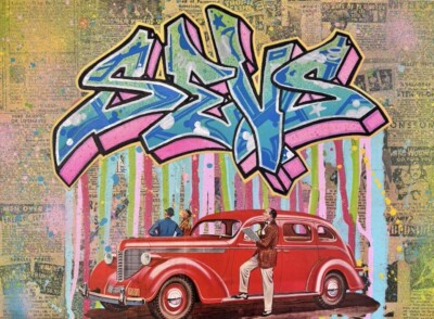 Mixed Media Collage By Pete Reilly THR SEVS  Return To Zero  15  X 11  On Wood