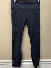 Members Mark Black Compression Ankle Legging Sheer Panels Size M