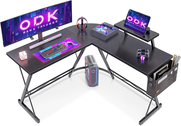 Odk Gaming Tisch, Gaming Schreibtisch Eckschreibtisch FüR Gamer, Schreibtisch L-image