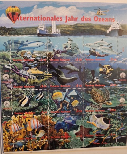 Stamps International Day Of The Ocean 1998 United Nations Sealife - Picture 4 of 4