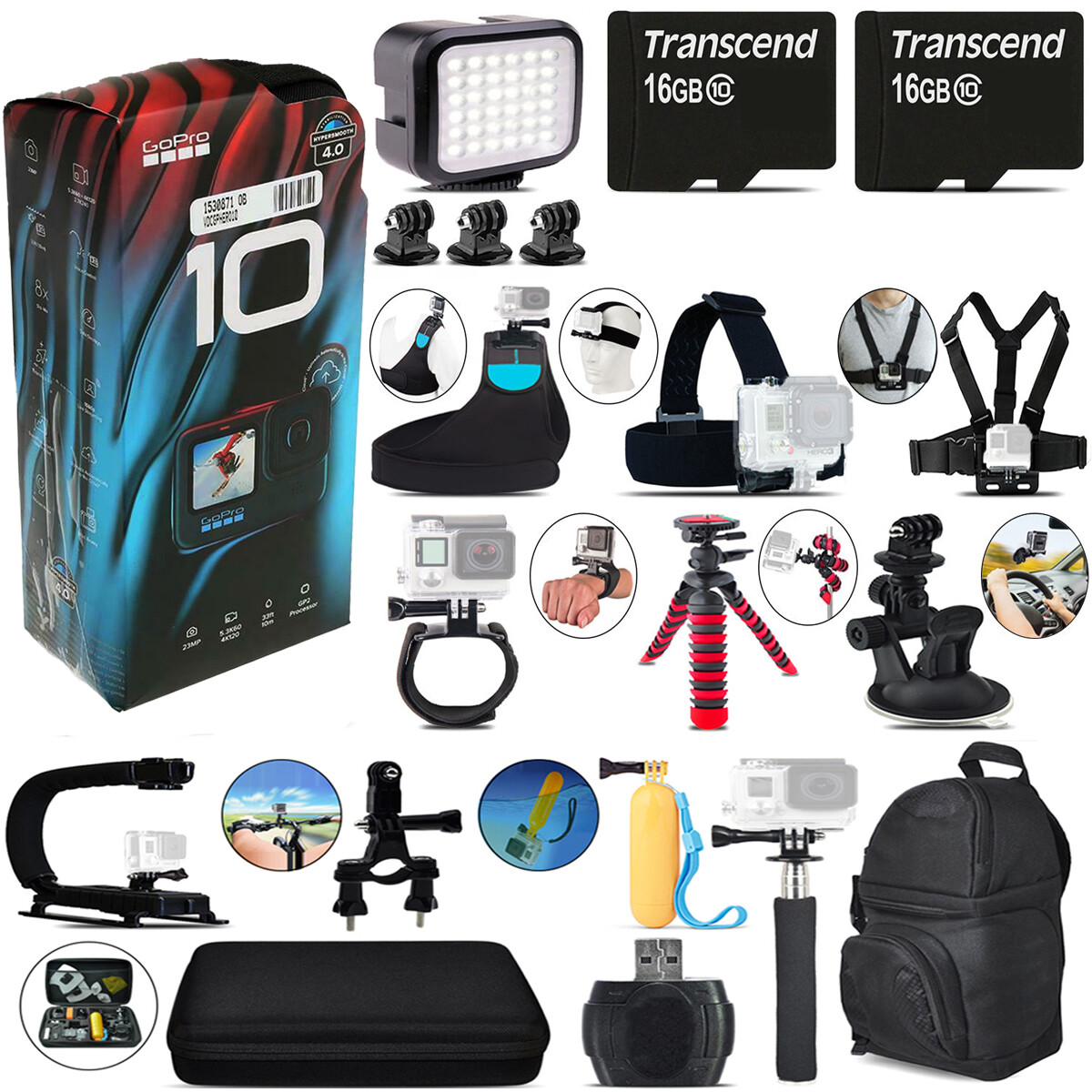 GoPro HERO10 Black 4K Ultra HD Action Camera CHDHX-101 + 32GB All You Need Kit