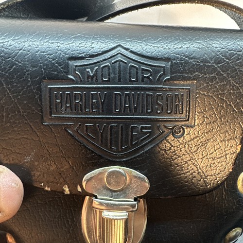 Harley Davidson Leather Studded Purse Heavy Duty Saddlebag Style - Picture 3 of 10