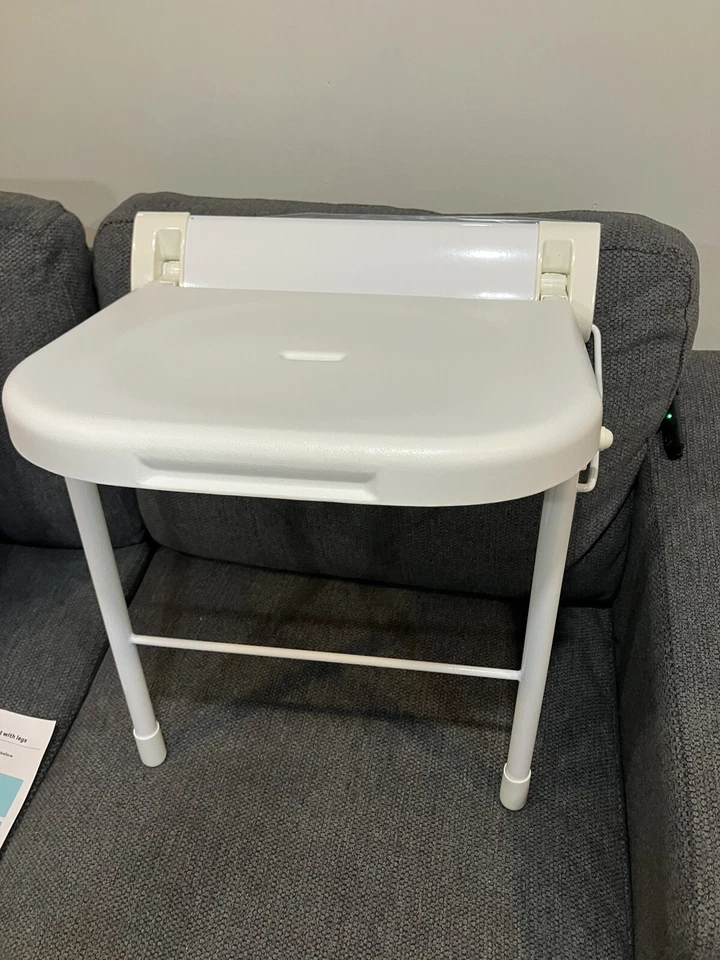 asiento de ducha plegable con patas fácil instalación Foto 2 de 4