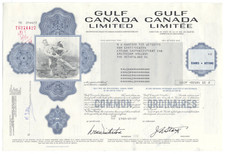 Gulf (Oil) Canada Limited Stock Certificate (Great Vignette!)