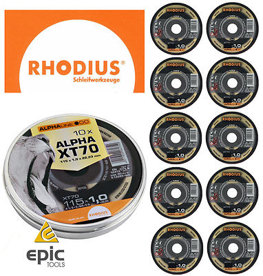 Rhodius XT70-115 Dischi Da Taglio Per Acciaio Inox (Confezione Da 10) - Taglio Professionale