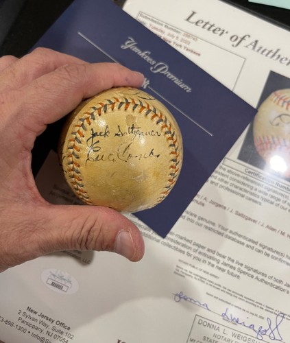 1935 Yankees Team Signed Babe Ruth HR Ball-Gehrig Sweet spot JSA/Ruth Traded - Picture 12 of 12