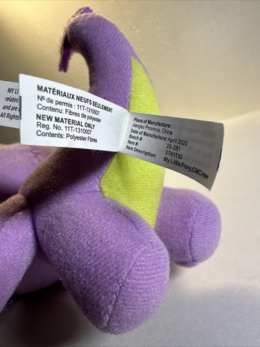 Spike My Little Pony Cutie Mark Crew The Purple Dragon 8" Plush w tags - Picture 9 of 11
