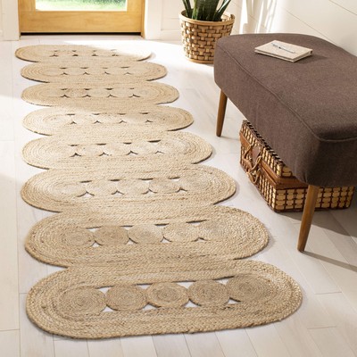 Natural Fiber Collection Runner Rug - 2'3'' x 6', Natural, Handmade Farmhouse ...