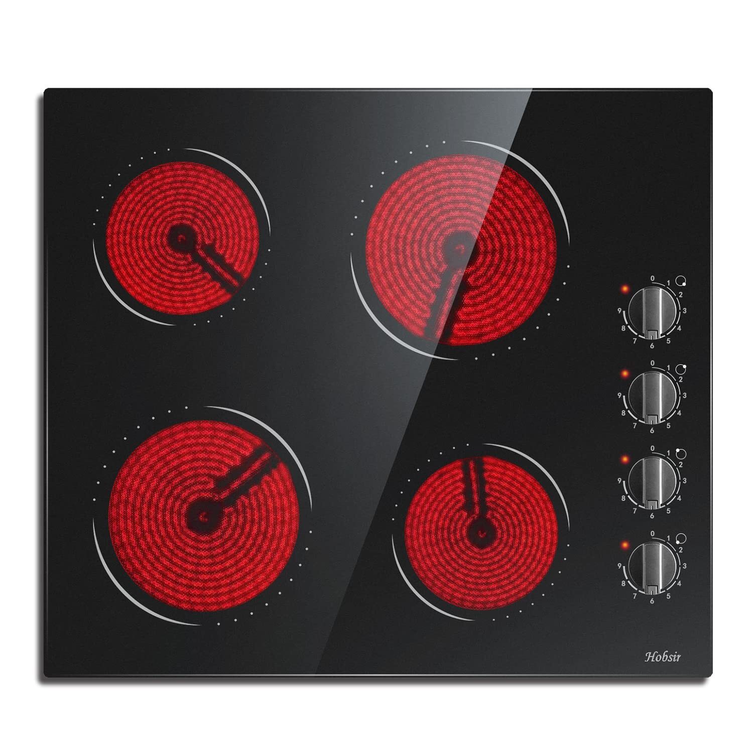 Piano cottura vetroceramica piastra in ceramica da 6000 W 4 fuochi elettrico ...