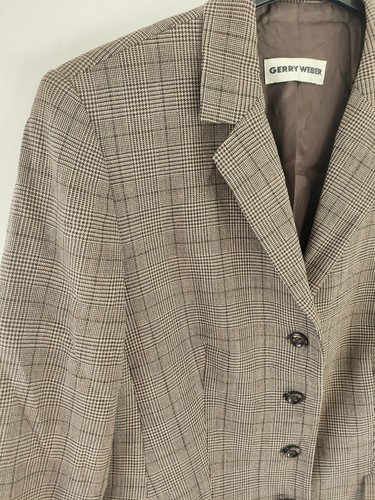 Gerry Weber Blazer Size 16 Womens Brown Check Casual Wool Winter - Picture 3 of 7