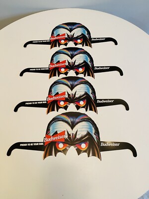 Vtg 1990s Budweiser Halloween Mask Set Of 4 Dracula, Budweiser Dracula Masks