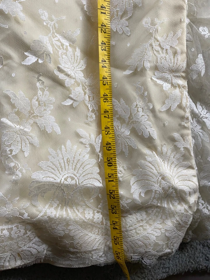 Vestido de novia vintage Alfred Angelo para mujer 6 marfil beige tren adjunto 24" encaje Foto 3 de 4