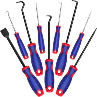 WORKPRO 9PC Precision Pick Hook Set Automotive Electronic Hand Tool with Scraper