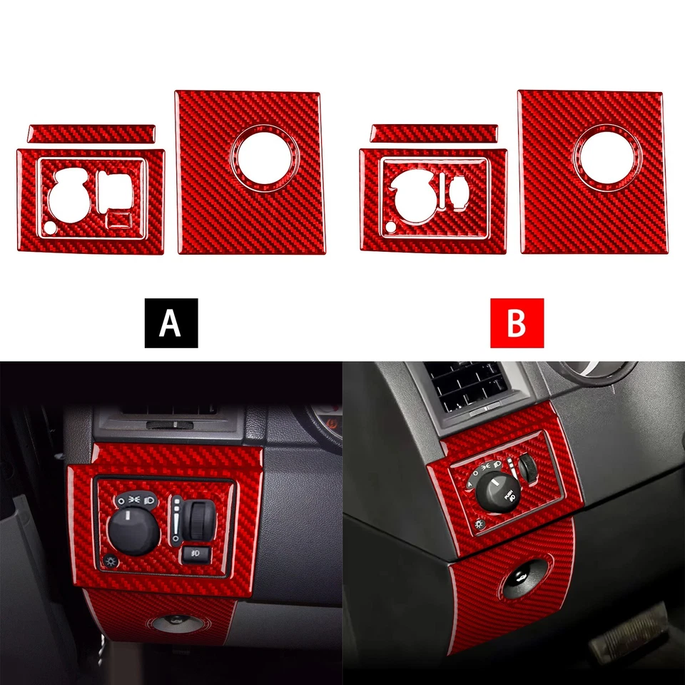 Kits de 68 piezas de fibra de carbono roja embellecedor interior completo para Dodge Magnum Charger 2008-10 Foto 4 de 4