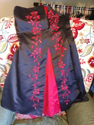 embroidered fit & flare dress morgan & co