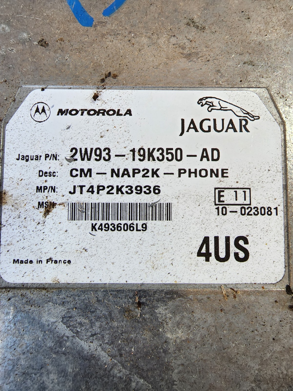 03-08 JAGUAR S TYPE BLUETOOTH INTERFACE MODULE OEM USED 2W93 