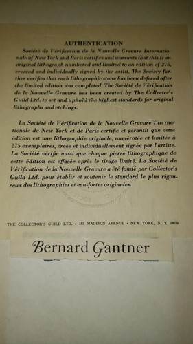Gerahmte Lithographie von Bernard Gantner 161 von 275 - signiert - - Bild 8 von 12