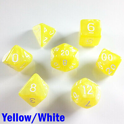Pearl Poly 7 Dice RPG Set Orange White Pathfinder 5e Dungeons Dragons D&D DND HD