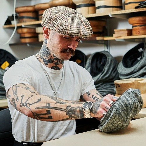 Sterkowski PEAKY Harris Tweed Newsboy Cap Vintage Retro Style Autumn Winter - Picture 6 of 43
