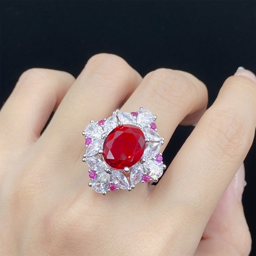 New Wedding Jewelry Set Mix Garnet Topaz Gems Women Silver Earring Pendant Ring - Picture 5 of 10