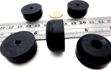 Screw-On Rubber Bumper Pad Inset For Bolt, Has 1/8" Screw Hole, 1" OD, 1/2" Tall