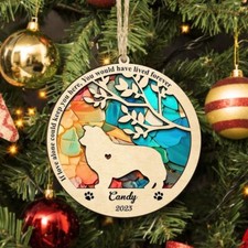 Personalized Dog Memorial Suncatcher,Dog Memorial Ornament, Pet Memorial Gifts