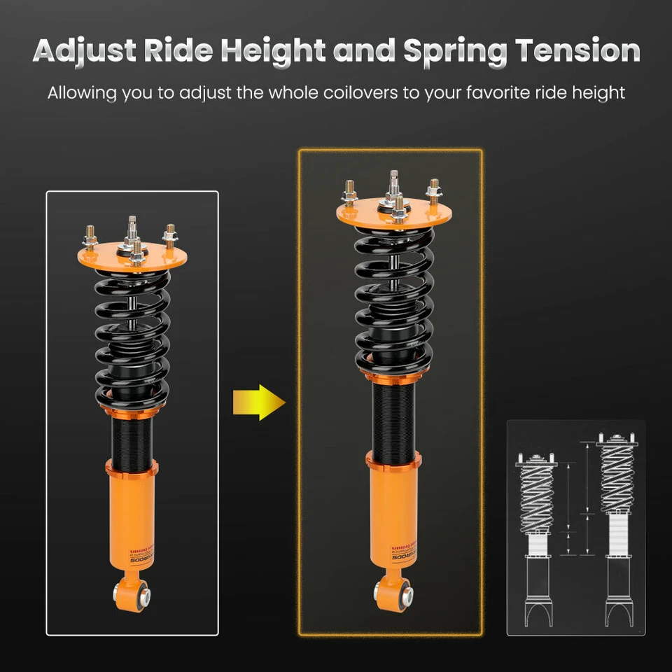 Amortiguador ajustable MaXpeedingrods Coilovers 24 niveles para Lexus LS400 1990-1994 Foto 4 de 4