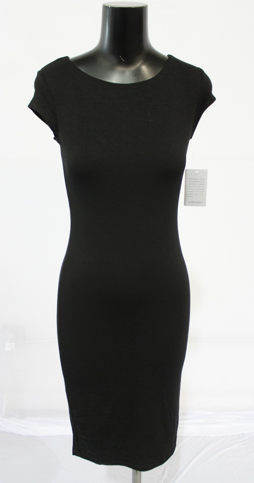 Cap Sleeve Bodycon Midi Dress LV5 Black 