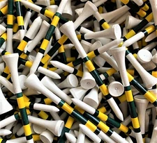 New 3 1/4" Pride Wood White Augusta Striped Pride PTS Golf Tees