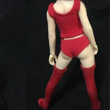 1:12 Scale Red Socks Vest Shorts Stockings Model for Female Action Figure Toys