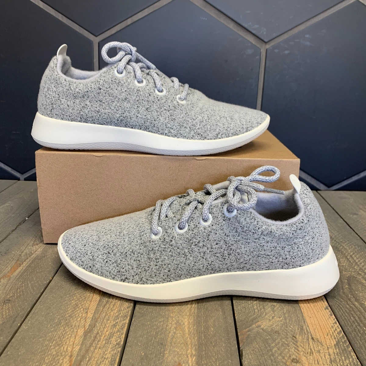 New W/ Box! Womens Allbirds Wool Runners Dapple Grey White Trainer Size 10