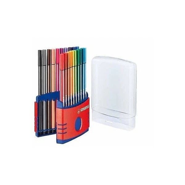 STABILO PEN 68 FASERMALER IN KLAPPBOX 20 STÜCK FILZSTIFTE NEU