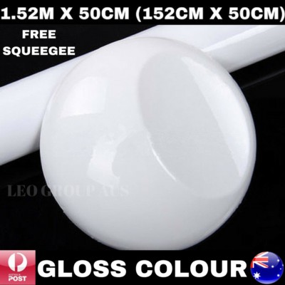 1.52M X 50CM GLOSS WHITE CAR VINYL WRAP FILM DECAL STICKER AIR RELEASE ...