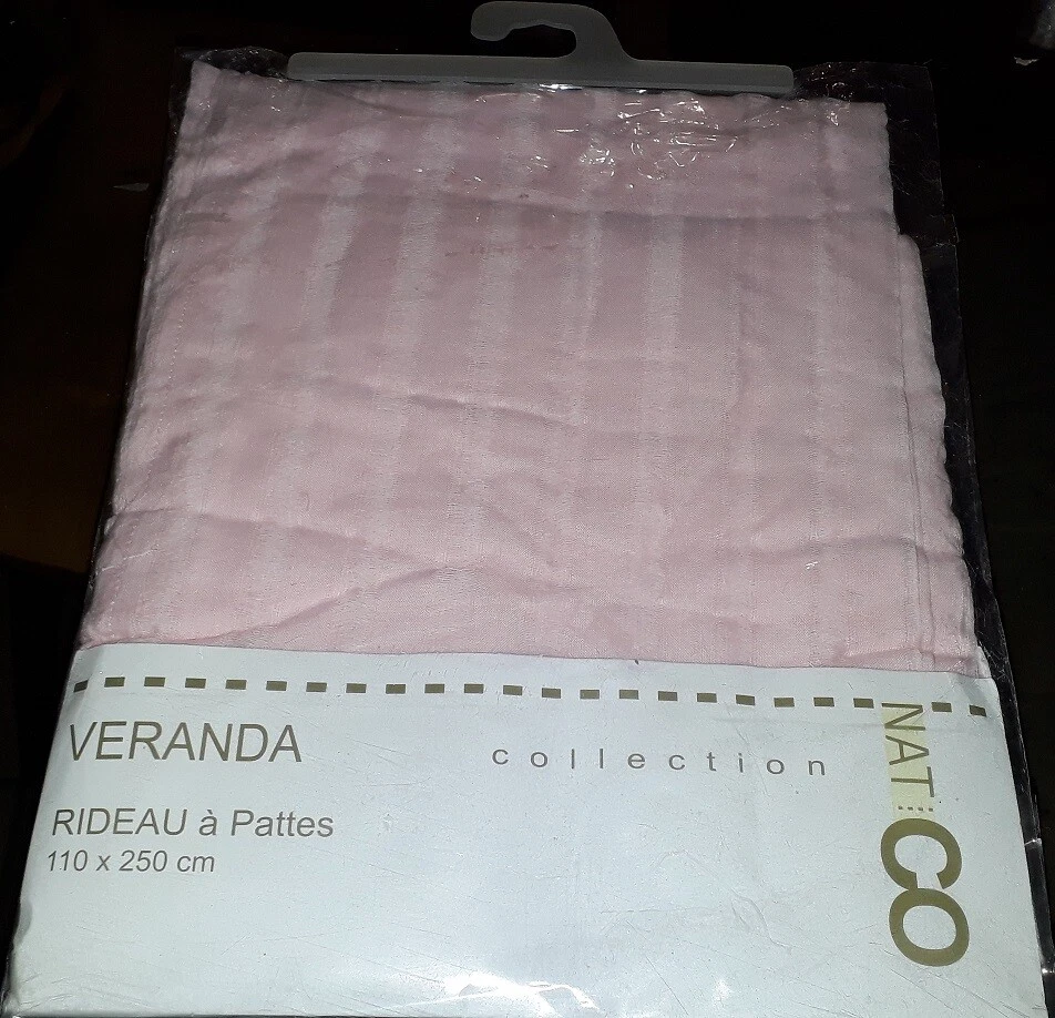 RIDEAU A PATTES 110X250 CM 100% COTON COLOR LIGHT PINK - Photo 1/3