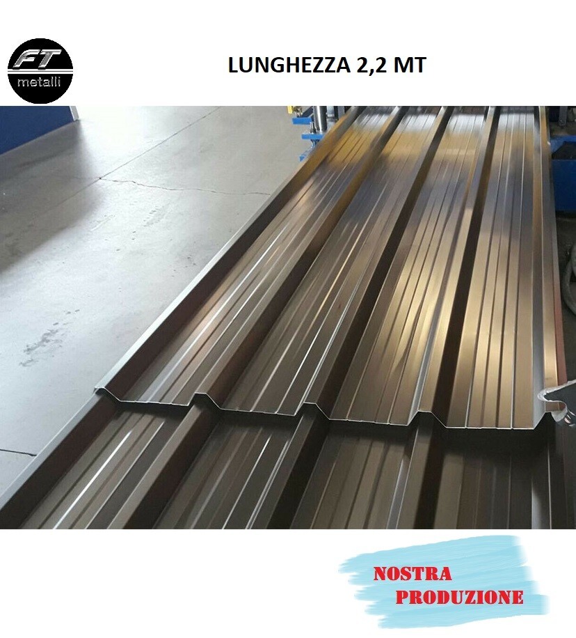 LAMIERA GRECATA COPERTURA 1010 MM Lunghezza 2200 MM Colori Tdm/rs/Bg