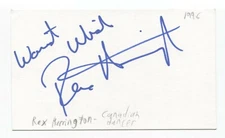 Rex Harrington Signed 3x5 Index Card Autographed Signature Dancer