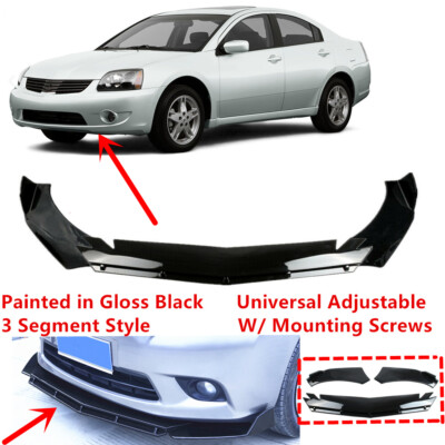 Add-on Universal For 2007-2008 Mitsubishi Galant Black Front Bumper Lip Splitter
