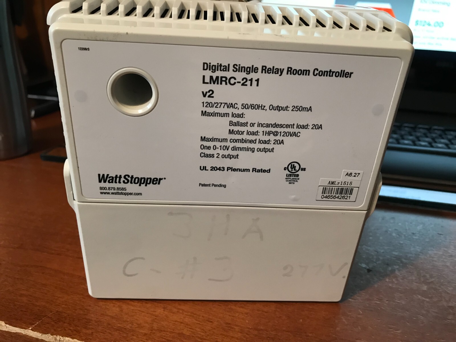 WATTSTOPPER LEGRAND LMRC-211 Digital Single Relay Room Controller