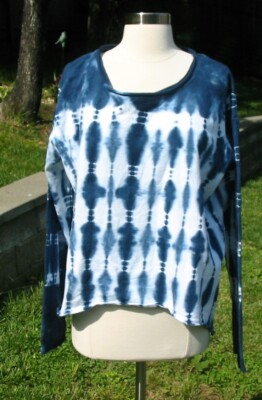 Super Cool Vicinity Tie Dye Indigo Blue Sweatshirt T-shirt XL NWT