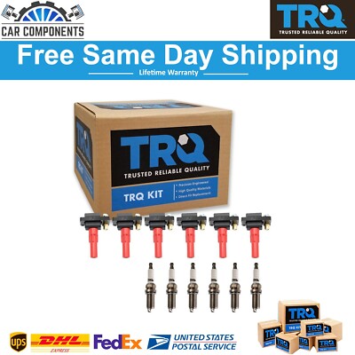 TRQ Ignition Coil & Iridium Spark Plug Kit Set for Legacy Outback Tribeca H6