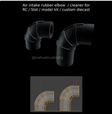 1/24 scale Air intake rubber elbow 3d resin printed