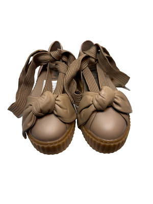 Puma Fenty x Rihanna Bow Flats Shoes Creeper Sandals Ballet Lace Up Tie Size 5.5