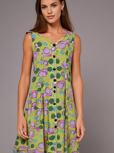 Laetitia Neas Dress AUS 12 | US8 | EU40 Sun Yellow Geometric USA Made Vtg 1960s