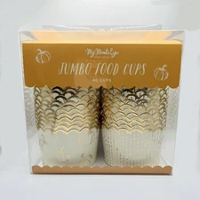 NEW My Minds Eye Gold Foiled Pumpkin Jumbo Baking Cups - 40 Count