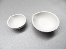 MELTING DISH SET CRUCIBLES CUP 1 EACH 40 dwt 100 dwt FUSED SILICA CERAMIC ITALY