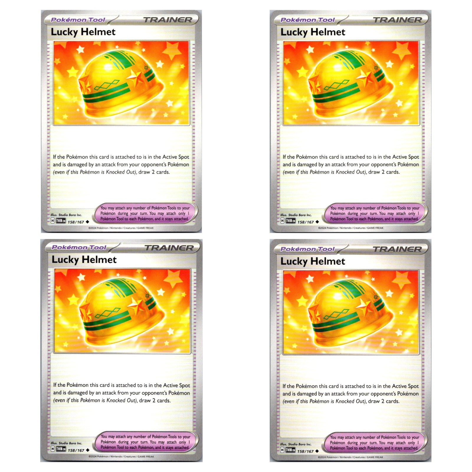 Lucky Helmet #158/167 - SV06: Twilight Masquerade x4 Playset Pokemon