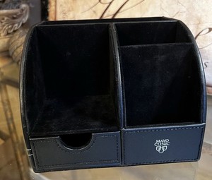 MAYO CLINIC Desktop DESK Office Organizer Caddy Black Faux Leather