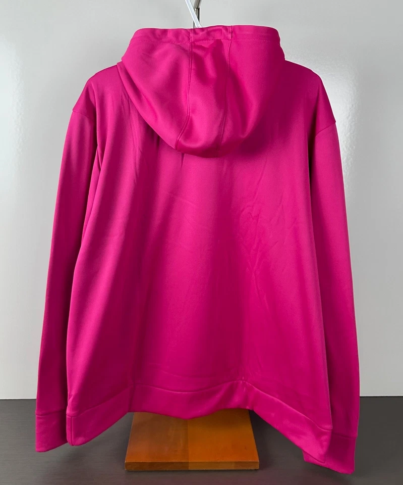 Under Armour Women's Armour Fleece Big Logo Hoodie Pink / White XL Loose Fit NWT - Image 2 of 4